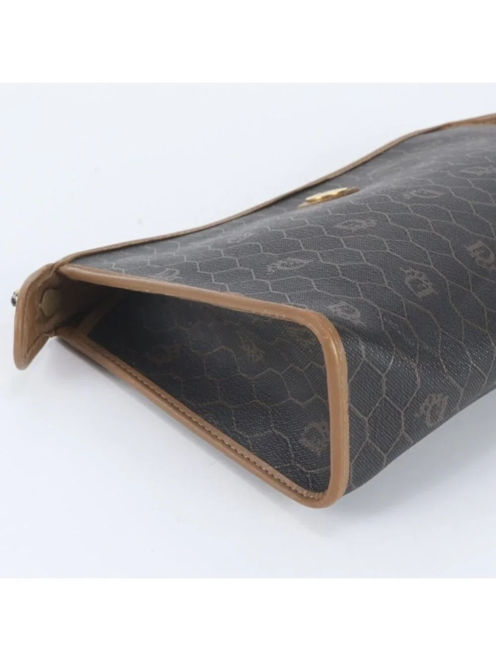 Dior Honeycomb Pattern Leather Clutch Pouch